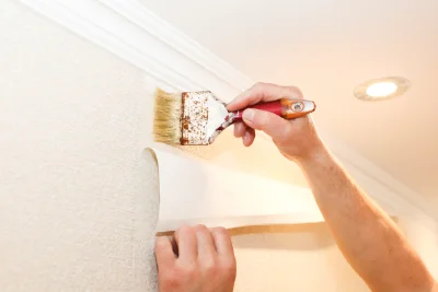 Pose de papier peint à Mazzola — revêtements muraux et toiles de verre